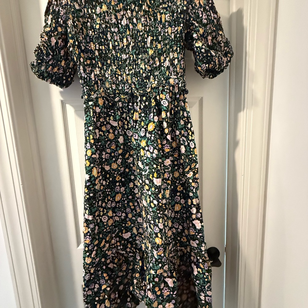 Elegant Floral Green Dress